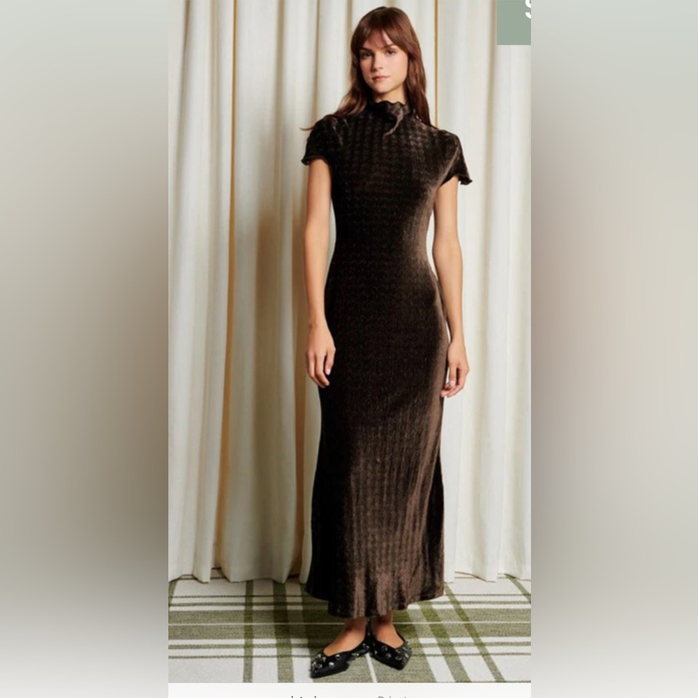 Velvet Maxi Dress in Rich Brown